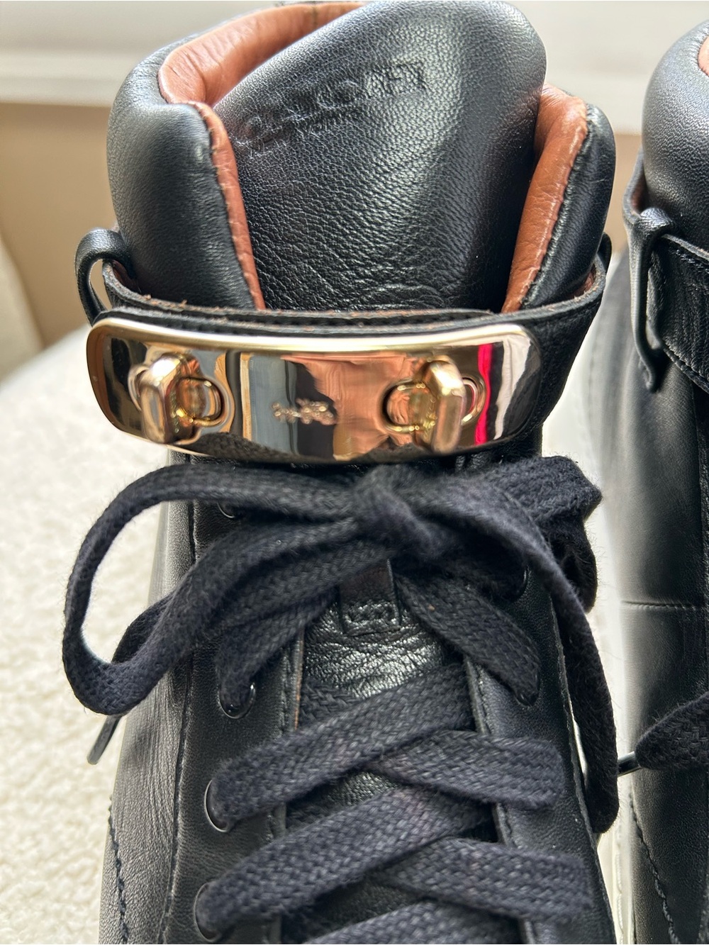 Coach Richmond Black Leather High Tops Size 7.5